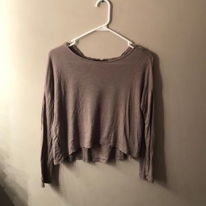 Long sleeve crop top with matching cami tank